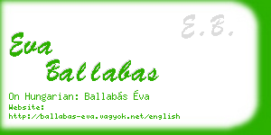 eva ballabas business card